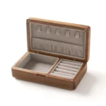 Compact Travel Jewelry Box in Solid Black Walnut – Personalized with Custom Brass Inlay - Image 4