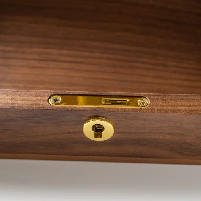 Medium Personalized Wooden Keepsake Box with Brass Monogram – Solid Black Walnut Storage Box with Vintage Latch - Image 7
