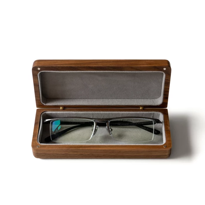 Personalized Wooden Storage Case with Antique Brass Detail – Solid Black Walnut Travel & Desk Box - Image 6