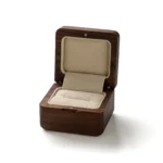 Personalized Wooden Ring Box with Antique Brass Inlay – Solid Black Walnut Gift for Special Moments - Image 3