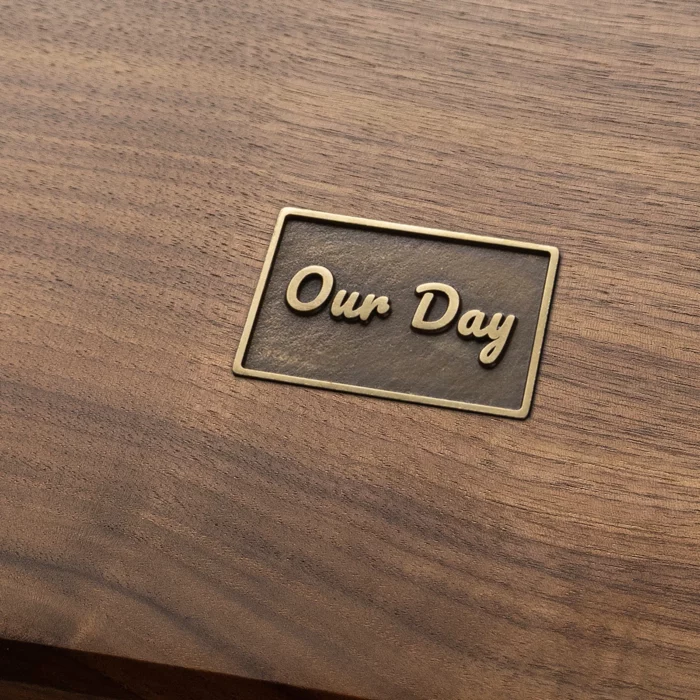 Custom Wooden Jewelry Box with Antique Brass Inlay – Solid Black Walnut Keepsake Box for Special Occasions - Image 4