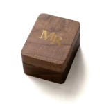 Triple Ring Wooden Box with Custom Antique Brass Inlay – Solid Black Walnut Personalized Gift for Special Jewelry - Image 7