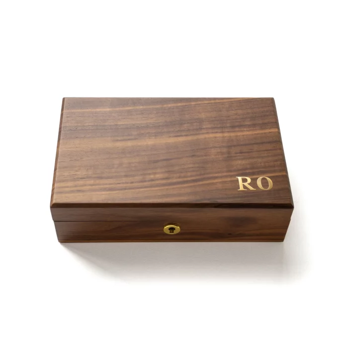 Medium Personalized Wooden Keepsake Box with Brass Monogram – Solid Black Walnut Storage Box with Vintage Latch - Image 12