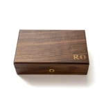 Personalized Walnut Keepsake Box with Brass Monogram & Vintage Latch – Medium Memory Box for Baby, Wedding & Anniversary - Image 5