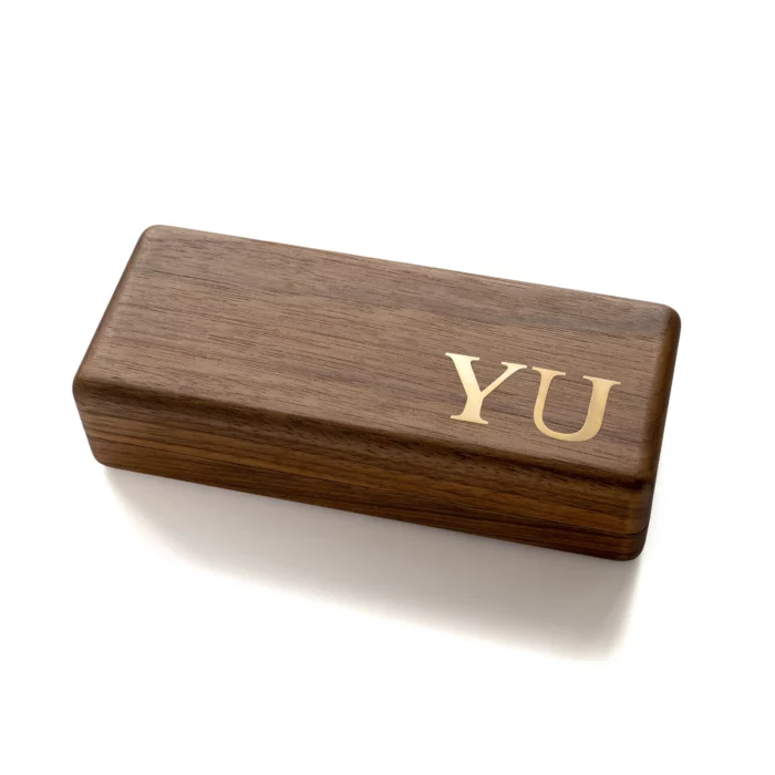 Personalized Wooden Storage Case with Antique Brass Detail – Solid Black Walnut Travel & Desk Box - Image 10