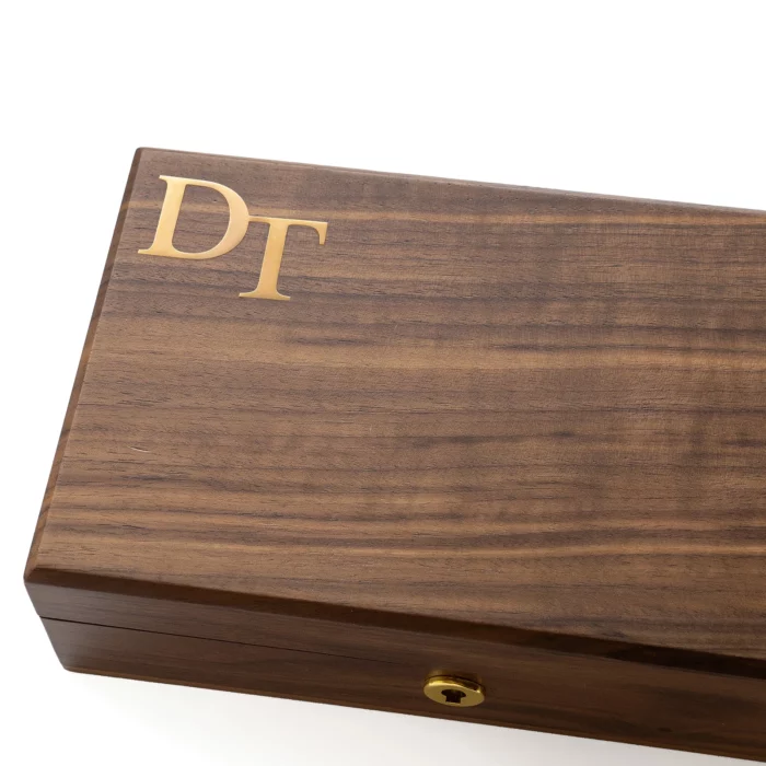 Medium Personalized Wooden Keepsake Box with Brass Monogram – Solid Black Walnut Storage Box with Vintage Latch - Image 11