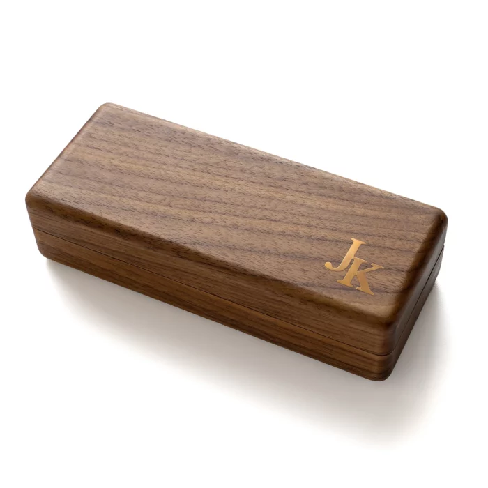 Personalized Wooden Storage Case with Antique Brass Detail – Solid Black Walnut Travel & Desk Box - Image 11