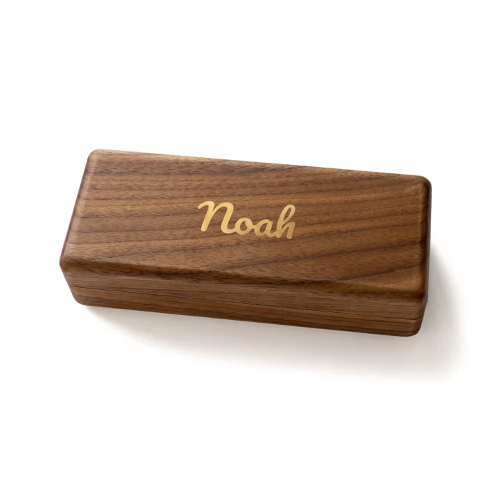 Personalized Wooden Storage Case with Antique Brass Detail – Solid Black Walnut Travel & Desk Box - Image 9