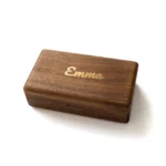 Compact Travel Jewelry Box in Solid Black Walnut – Personalized with Custom Brass Inlay - Image 11