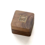 Double Ring Wooden Box with Custom Antique Brass Inlay – Solid Black Walnut Personalized Gift for Weddings and Anniversaries - Image 4