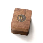 Triple Ring Wooden Box with Custom Antique Brass Inlay – Solid Black Walnut Personalized Gift for Special Jewelry - Image 8