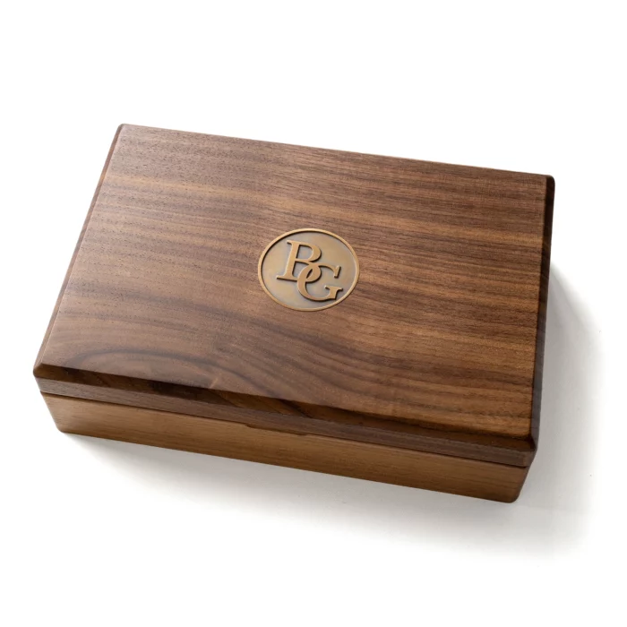 Custom Wooden Jewelry Box with Antique Brass Inlay – Solid Black Walnut Keepsake Box for Special Occasions - Image 8