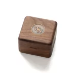 Personalized Wooden Ring Box with Antique Brass Inlay – Solid Black Walnut Gift for Special Moments - Image 5