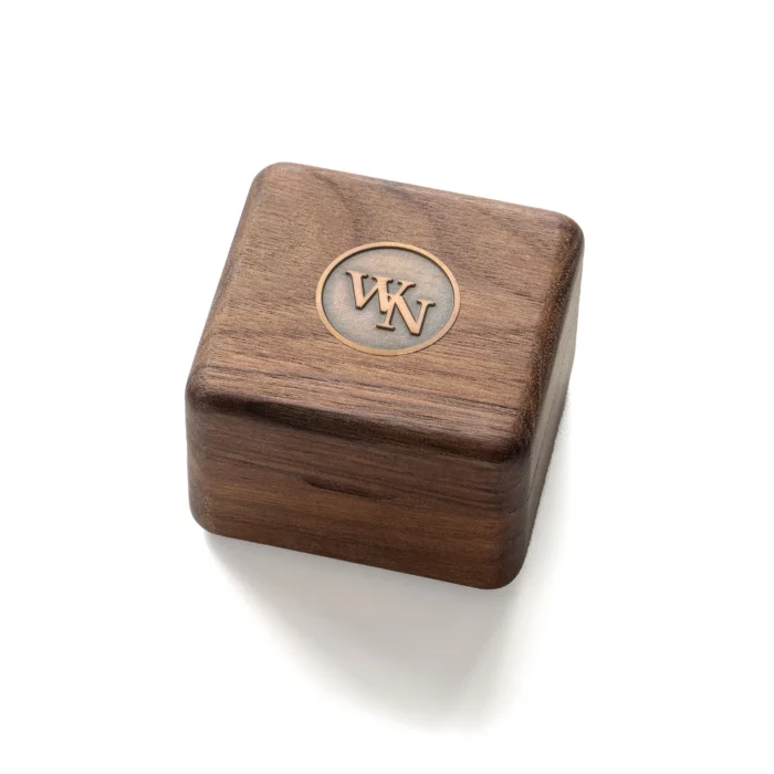 Personalized Wooden Ring Box with Antique Brass Inlay – Solid Black Walnut Gift for Special Moments - Image 5