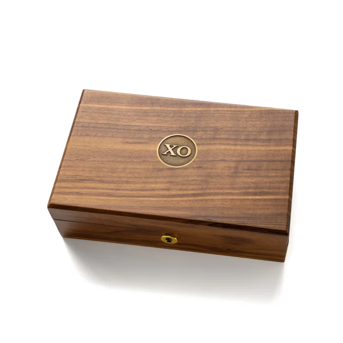 Medium Personalized Wooden Keepsake Box with Brass Monogram – Solid Black Walnut Storage Box with Vintage Latch - Image 9