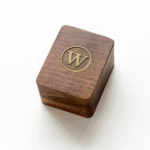 Triple Ring Wooden Box with Custom Antique Brass Inlay – Solid Black Walnut Personalized Gift for Special Jewelry - Image 9