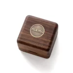 Personalized Wooden Ring Box with Antique Brass Inlay – Solid Black Walnut Gift for Special Moments - Image 12