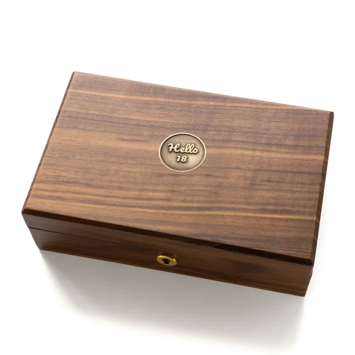 Medium Personalized Wooden Keepsake Box with Brass Monogram – Solid Black Walnut Storage Box with Vintage Latch - Image 8