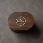 Oval Wooden Ring Box with Custom Antique Brass Inlay – Solid Black Walnut Engagement Gift