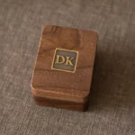 Triple Ring Wooden Box with Custom Antique Brass Inlay – Solid Black Walnut Personalized Gift for Special Jewelry - Image 6