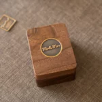 Triple Ring Wooden Box with Custom Antique Brass Inlay – Solid Black Walnut Personalized Gift for Special Jewelry - Image 2