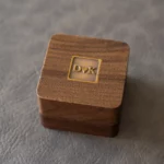 Double Ring Wooden Box with Custom Antique Brass Inlay – Solid Black Walnut Personalized Gift for Weddings and Anniversaries - Image 8