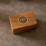 Rectangular Double Ring Wooden Box with Custom Antique Brass Inlay – Solid Black Walnut Gift Case - Image 6