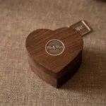 Heart Wooden Ring Box with Custom Antique Brass Inlay – Solid Black Walnut Gift Keepsake