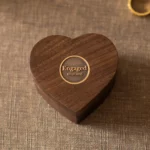 Heart Wooden Ring Box with Custom Antique Brass Inlay – Solid Black Walnut Gift Keepsake - Image 6
