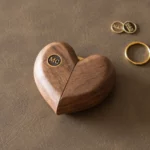 Custom Heart Wooden Ring Box – Antique Brass Inlay in Solid Black Walnut, Keepsake Gift - Image 7