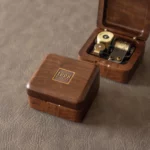 Personalized Black Walnut Music Box – Custom Brass Inlay, Heirloom-Quality Wind-Up Keepsake