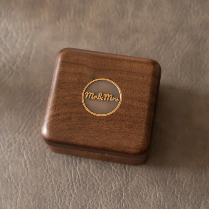 Personalized Black Walnut Music Box – Custom Brass Inlay, Heirloom-Quality Wind-Up Keepsake - Image 3