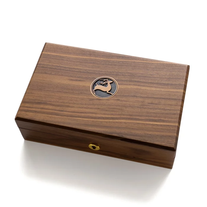 Personalized Medium Wooden Keepsake Box with Engraved Brass Plate – Solid Black Walnut Storage with Vintage Latch - Image 1