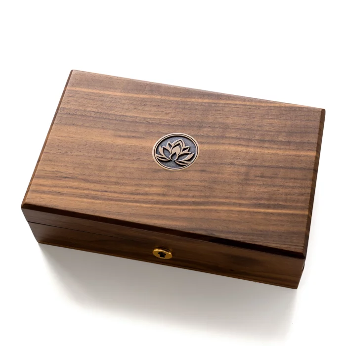 Personalized Medium Wooden Keepsake Box with Engraved Brass Plate – Solid Black Walnut Storage with Vintage Latch - Image 3