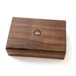 Personalized Black Walnut Jewelry Box with Antique Brass Inlay – Custom Keepsake for Weddings, Anniversaries & Birthdays