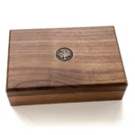 Personalized Black Walnut Jewelry Box with Antique Brass Inlay – Custom Keepsake for Weddings, Anniversaries & Birthdays - Image 3