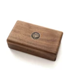 Personalized Travel Jewelry Box – Solid Black Walnut Organizer with Custom Brass Inlay - Image 12