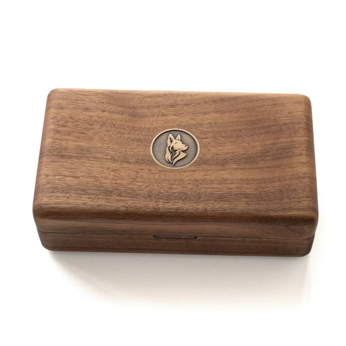 Personalized Travel Jewelry Box – Solid Black Walnut Organizer with Custom Brass Inlay - Image 4