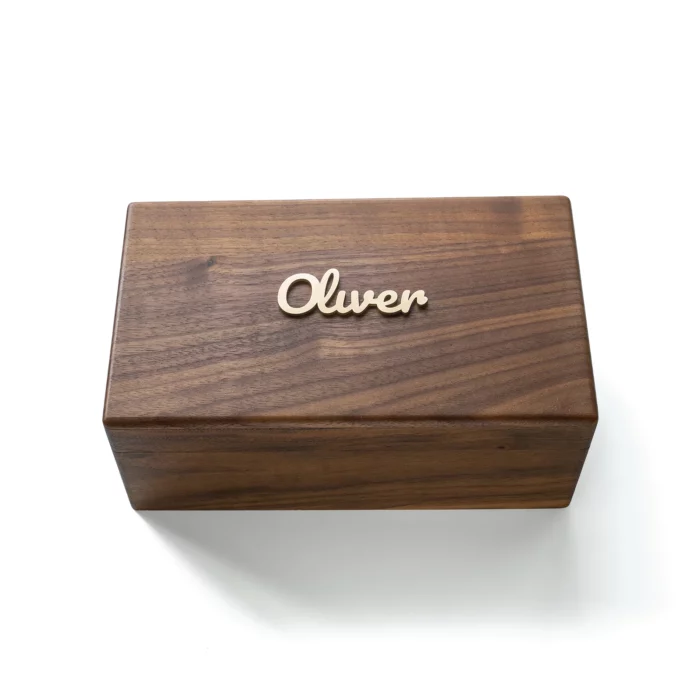 Black Walnut Keepsake Box with Lid – Personalized Memory Box for Wedding, Baby & Anniversary - Image 5