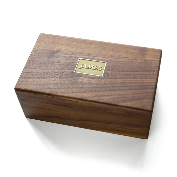Black Walnut Keepsake Box with Lid – Personalized Memory Box for Wedding, Baby & Anniversary - Image 1