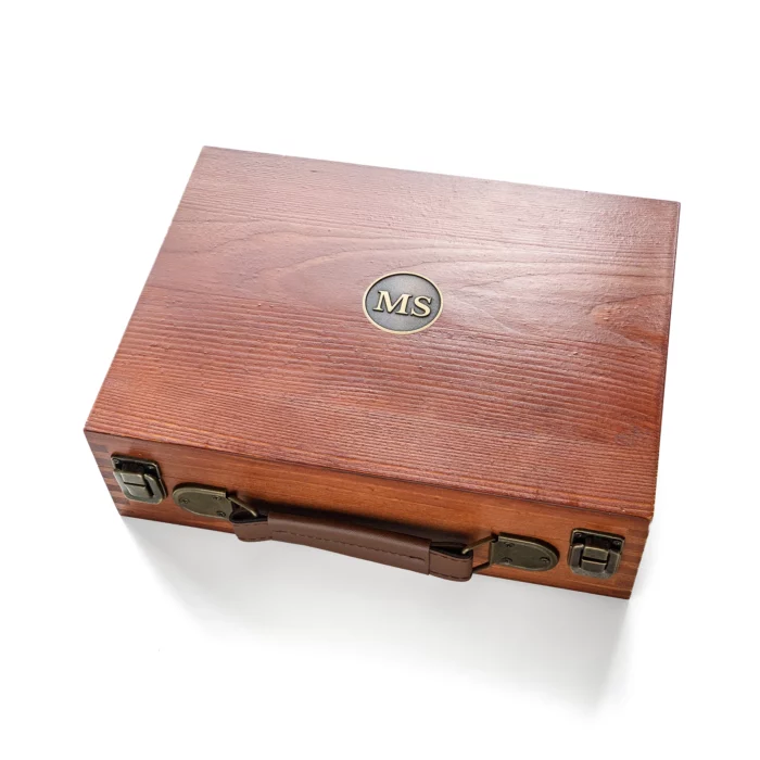 Wooden Keepsake Box with Lock & Handle – Personalized Pine Memory Box for Wedding, Baby & Travel - Image 1