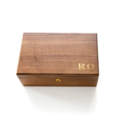 Large Black Walnut Keepsake Box with Lock – Personalized Memory Box for Wedding, Anniversary, Baby Gifts
